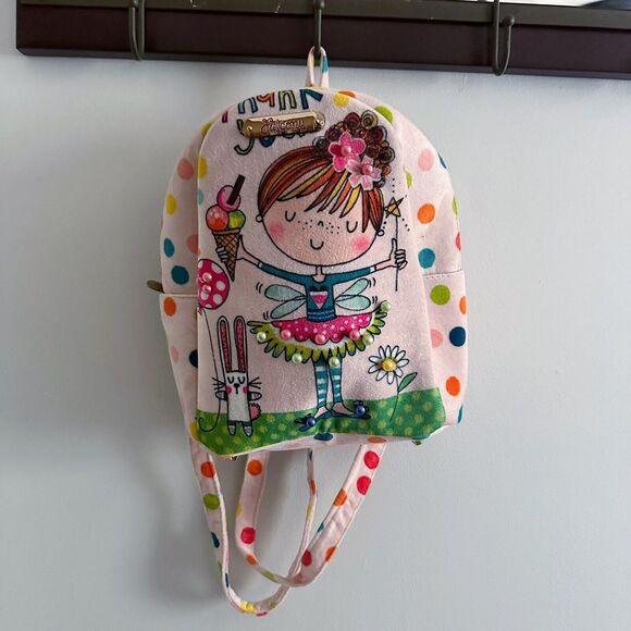 Pink Pom Pom Handbags - Vintage Falcony Pink Brad BackPack Day Bag Velvet Beaded Girly Purse Gold Rose‎